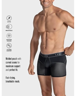 Leo By Leonisa Mesh Boxer Briefs, Black -Elite Suit Shop MW40 8YG8 02 LEO USA BLACK ALT2 1