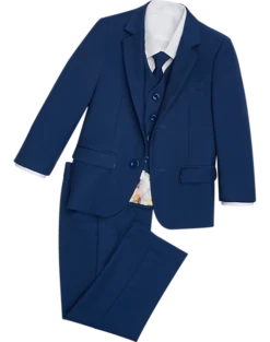 Peanut Butter Collection Slim Fit Toddlers Tuxedo, Cobalt Blue